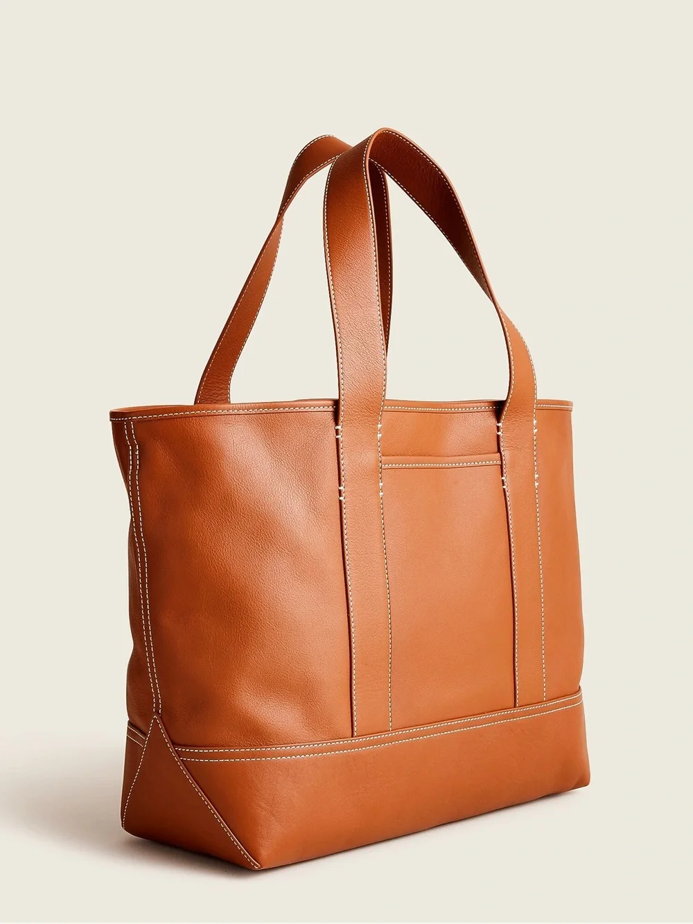 J. Crew Medium Montauk Leather Tote Bag in Rich Oak - Picture 4 of 16
